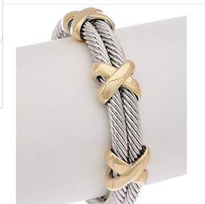 Juvell Jewelry - JUVELL TWO TONE CABLE CUFF Juvell Jewelry - JUVELL TWO TONE CABLE CUFF